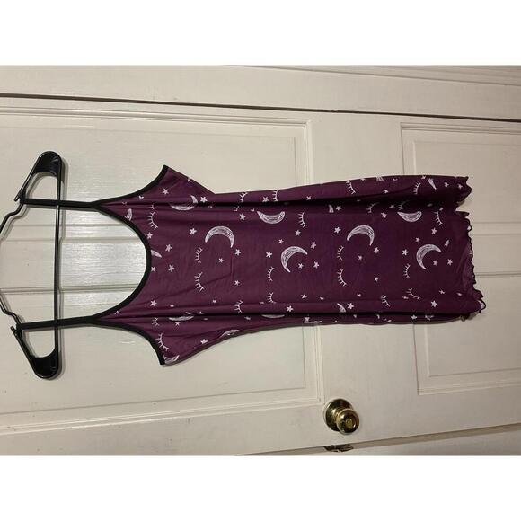 Purple white and black moons and stars XL nightgown - Picture 1 of 6